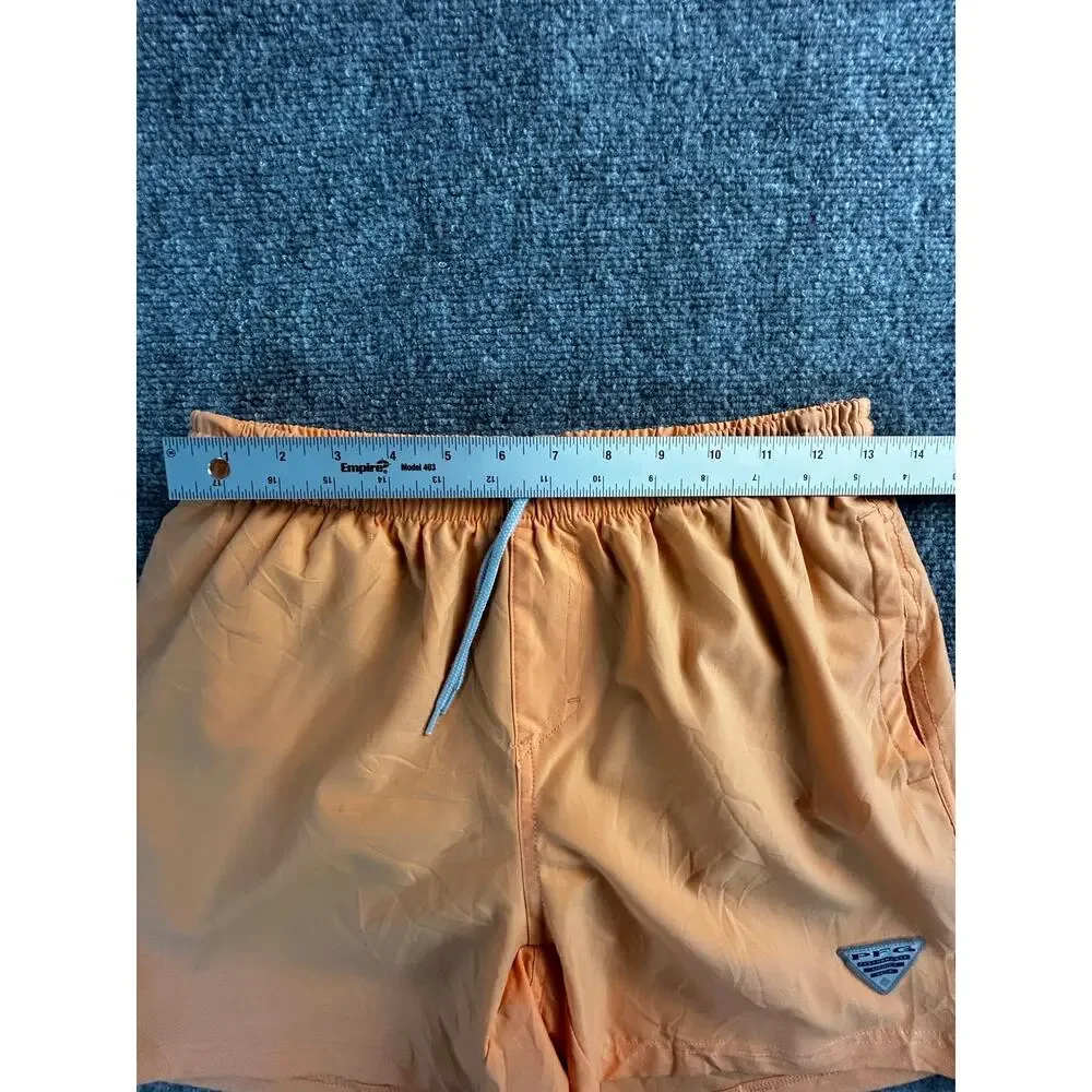 Columbia PFG Fishing Shorts Men's Small Peach Swim Trunks Drawstring